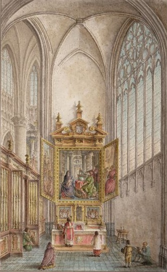 l'autel avec une peinture de Abraham Janssens